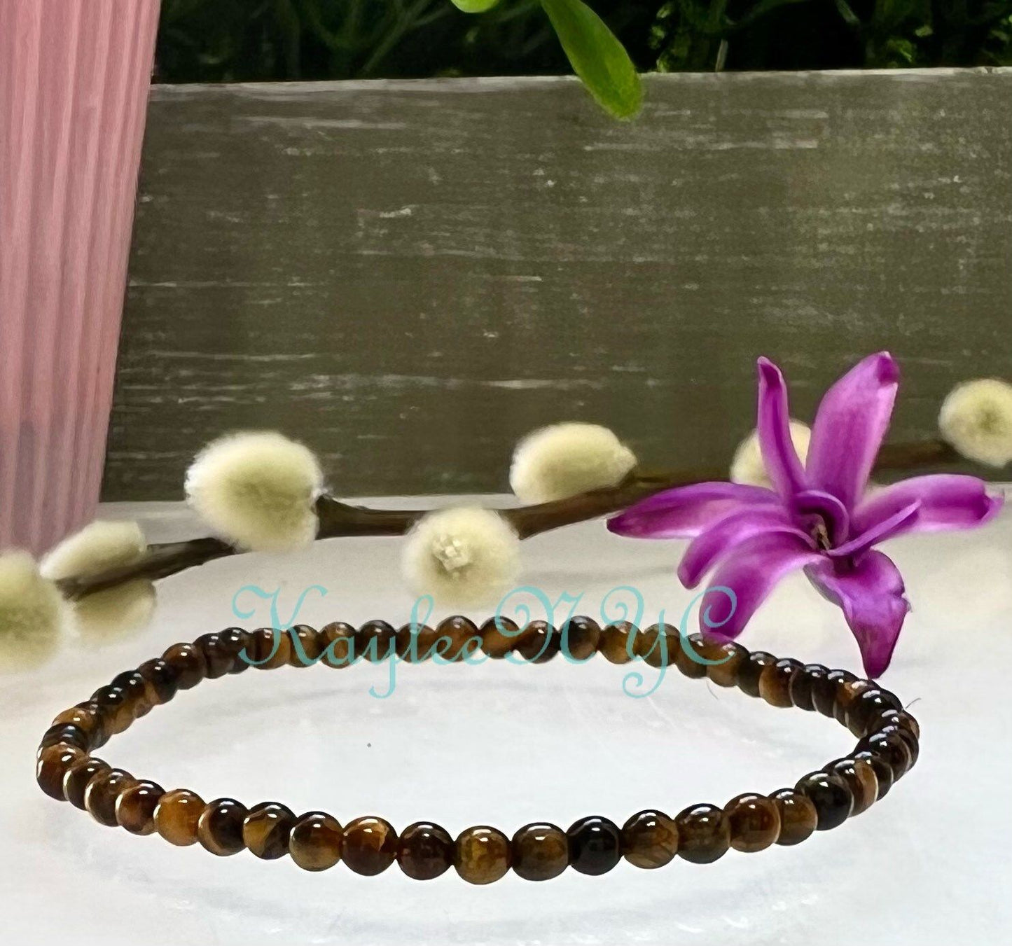 Wholesale Lot 6 Pcs Natural Tiger Eye 4mm 7.5” Crystal Healing Stretch Bracelet