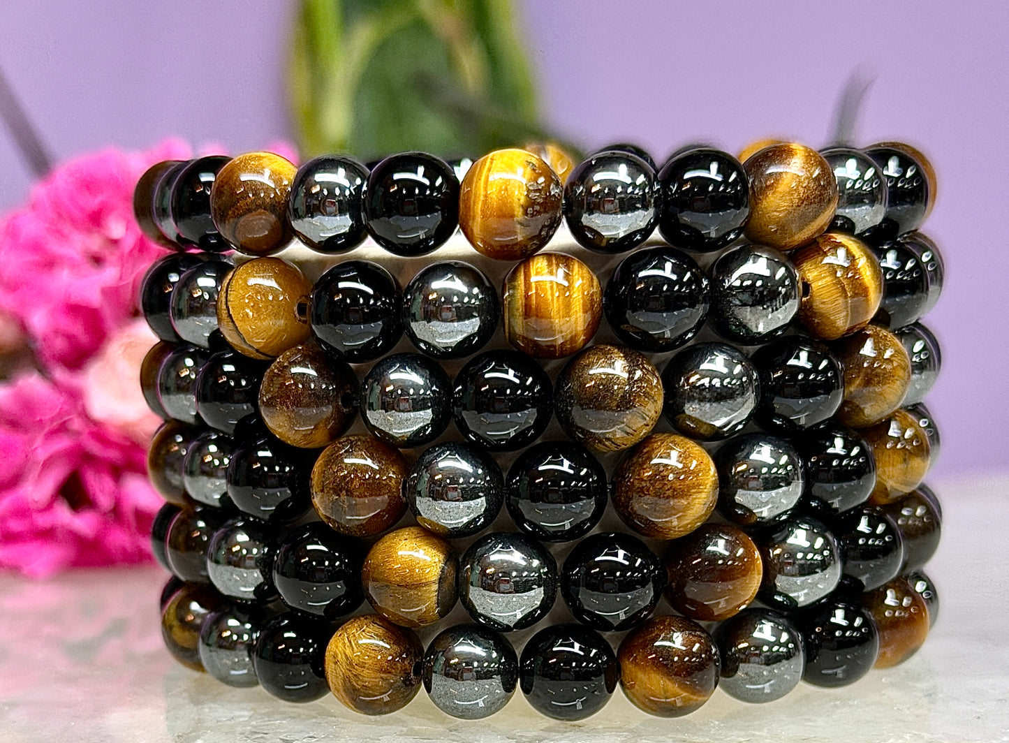 Wholesale 6 Pcs Protection Crystal Healing Stretch Bracelet 8mm 7.5"