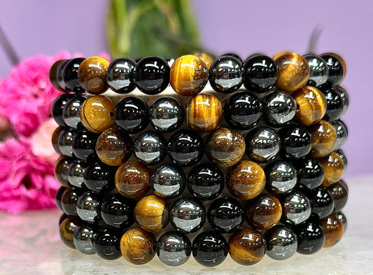 Wholesale 6 Pcs Protection Crystal Healing Stretch Bracelet 8mm 7.5"