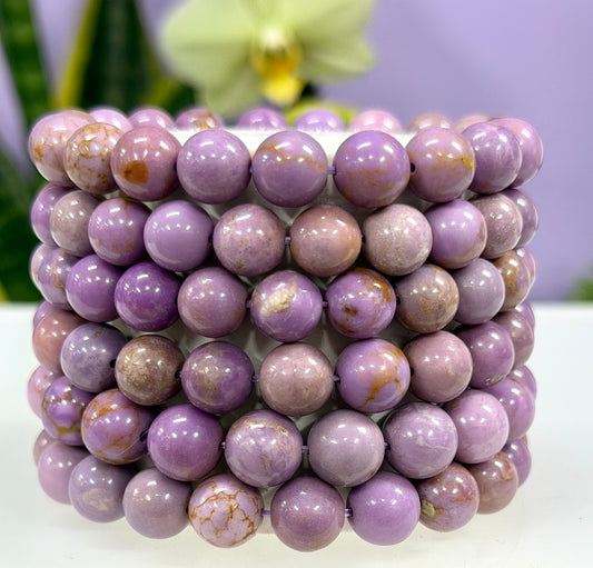 6 PCs Natural Phosphosiderite 10mm 7.5” Stretch Bracelet