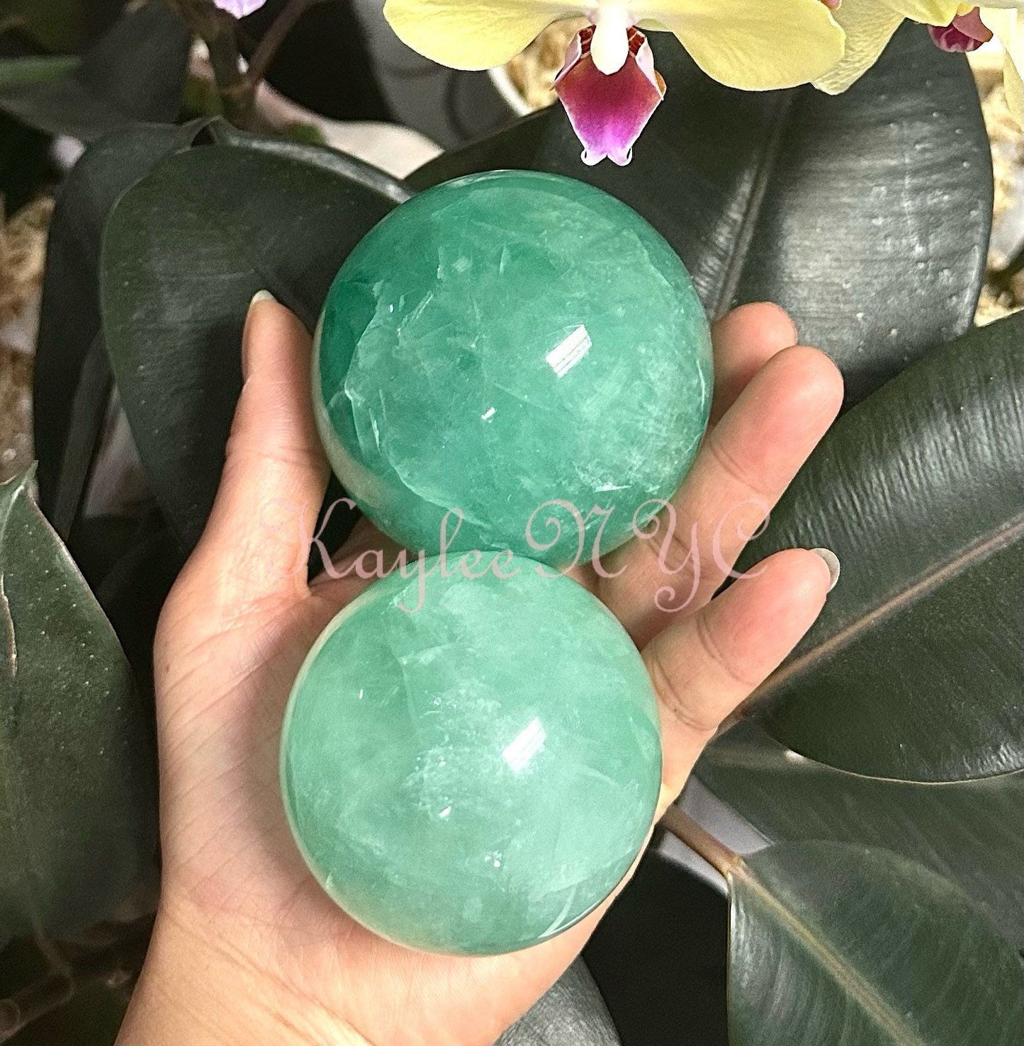 Wholesale Lot 4 to 5 Pcs Natural Green Fluorite Sphere Crystal Ball 4.8 to 5 lbs Nice Quality Healing