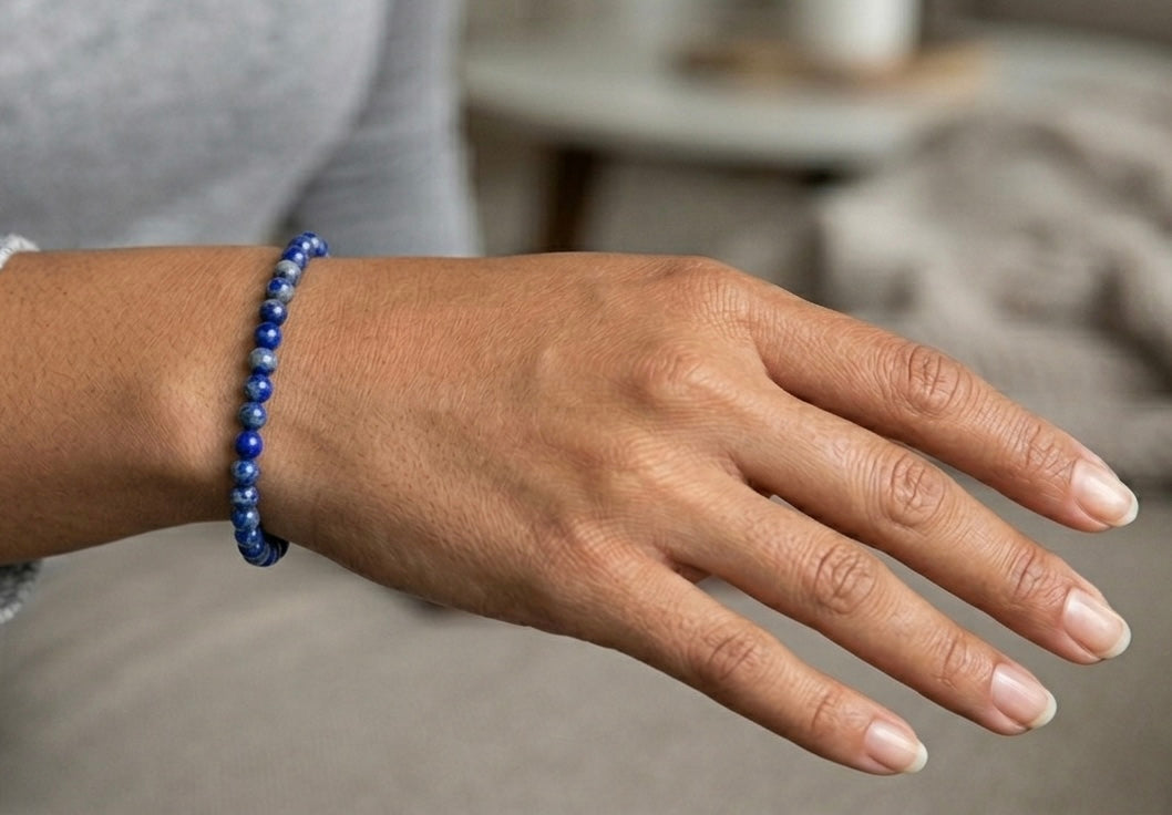 Wholesale 6 Pcs Natural Lapis Lazuli 4mm 7.5” Crystal Healing Stretch Bracelet