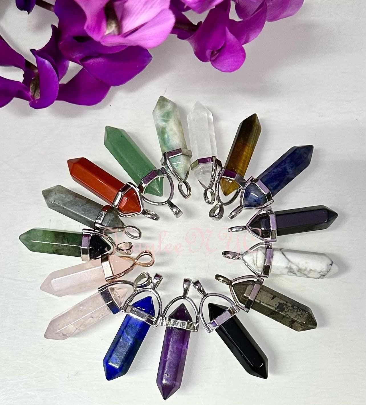 Wholesale Lot 16 Pcs Mix Crystal Pendant Nice Quality Natural Healing Energy