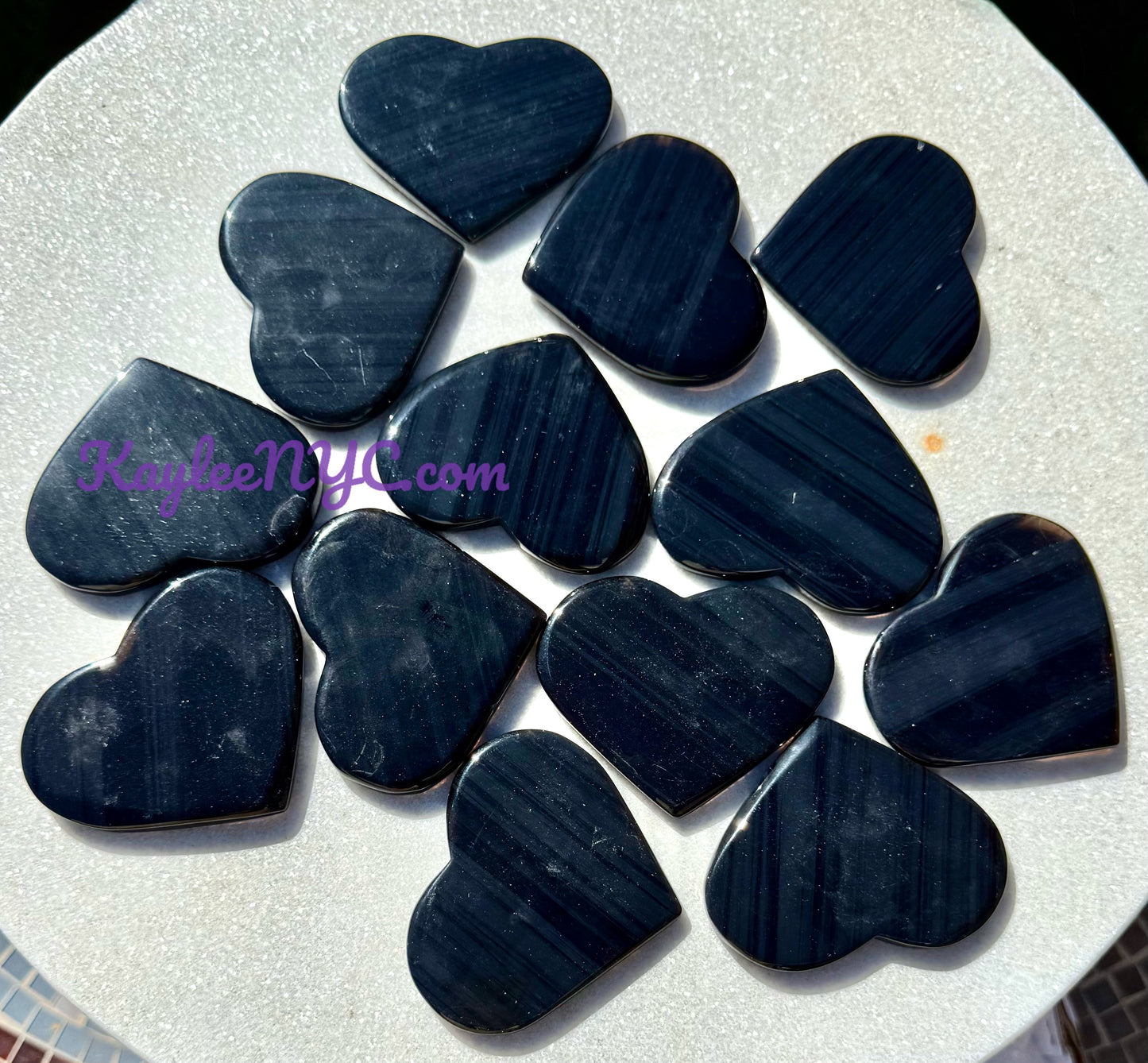 Wholesale Lot 2 lb Natural Ice Obsidian Crystal Heart Healing Energy