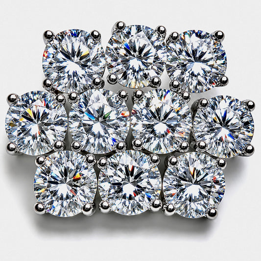 Wholesale Lot 5 Pairs Natural Moissanite Sterling Silver(925) Earring Studs 7.5mm
