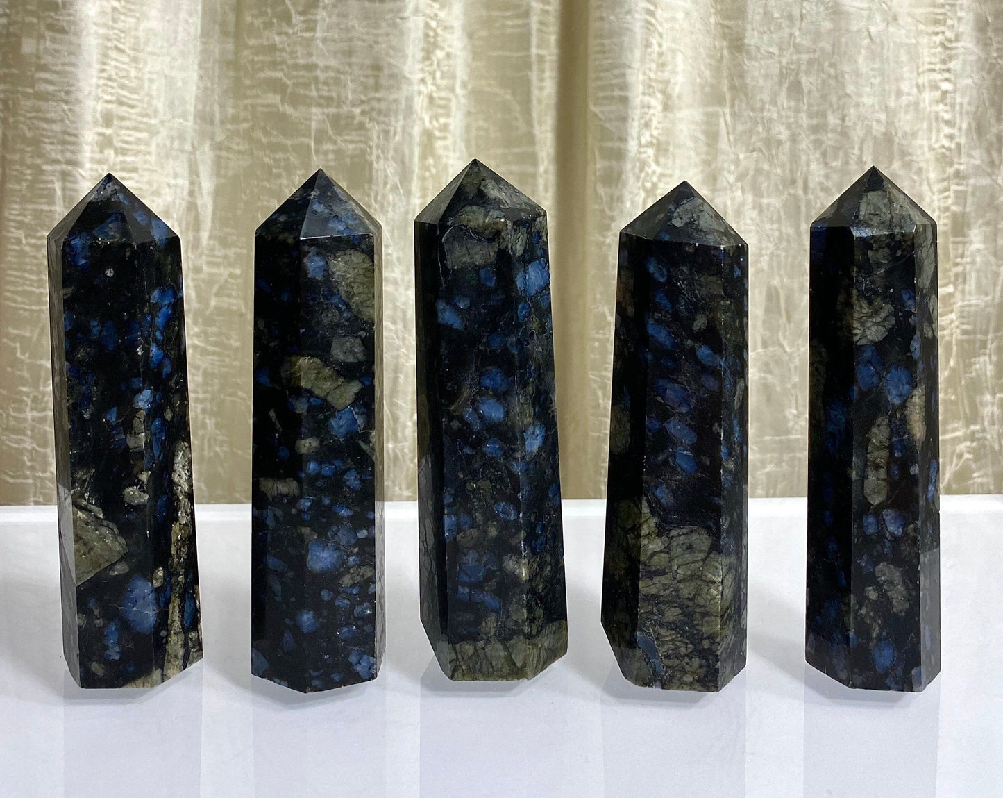 Wholesale Lot 2 Lbs Natural Blue Que Sera Aka Llanite Obelisk Tower Point Crystal Energy