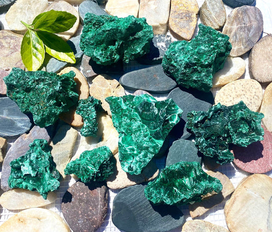 Wholesale Lot 2 Lbs Natural Velvet Fibrous Malachite Raw Crystal Nice Quality Healing Energy