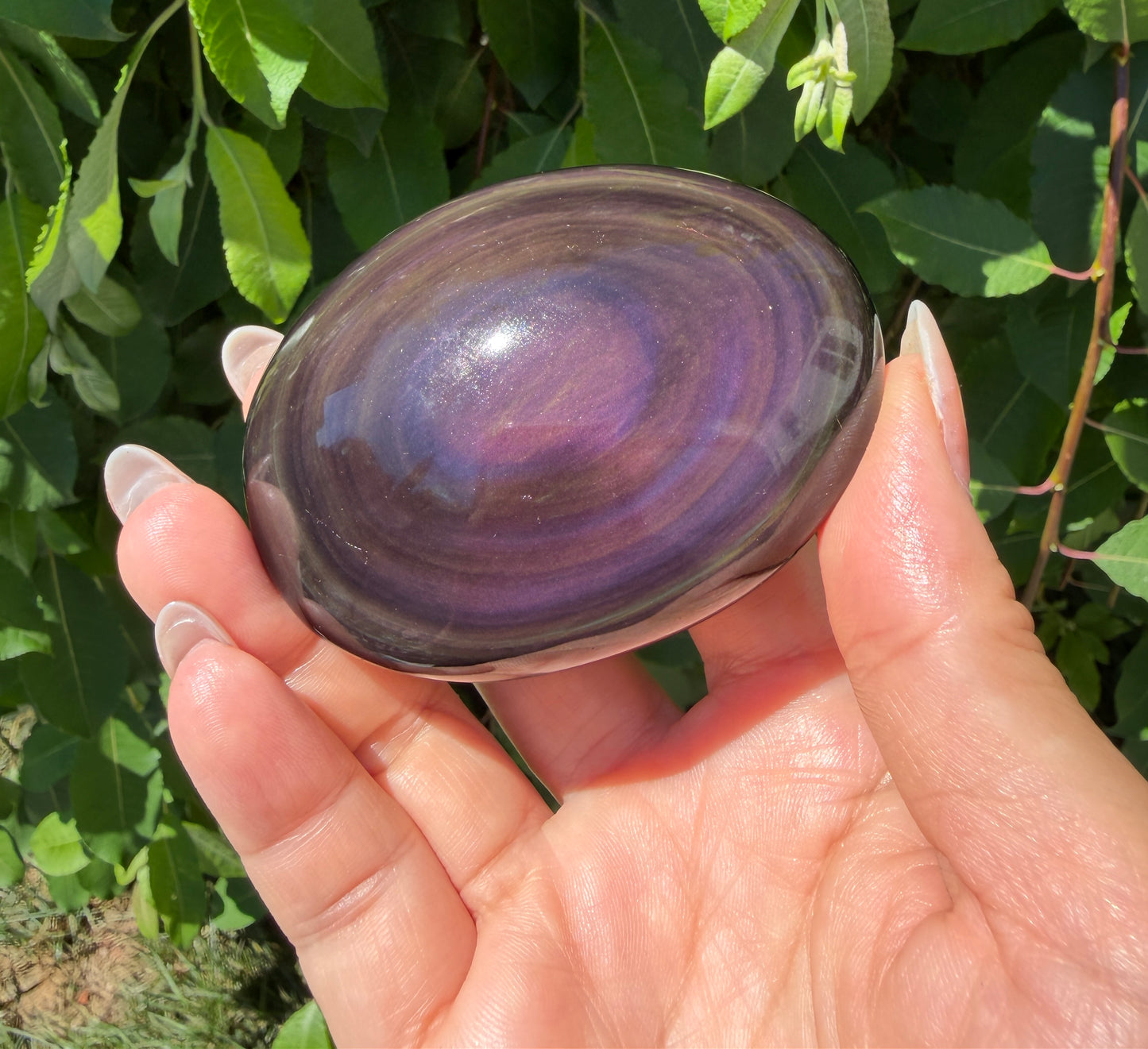 Wholesale 2 Lb Lot Natural Rainbow Obsidian Palm Stones Crystal Energy