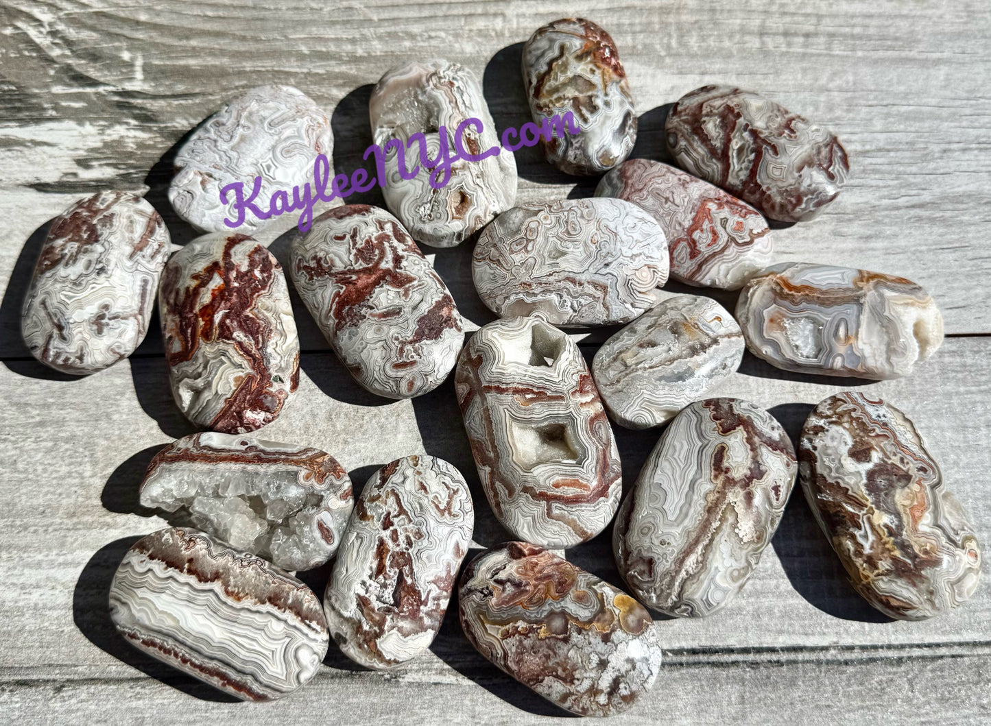Wholesale 2 Lb Lot Natural Mexican Lace Agate Palm Stones Crystal Energy