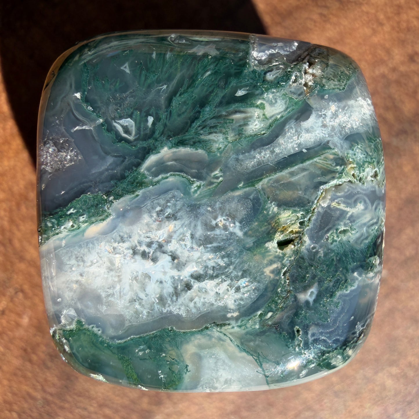 2 lbs Natural Moss Agate Cube Crystal Healing Energy