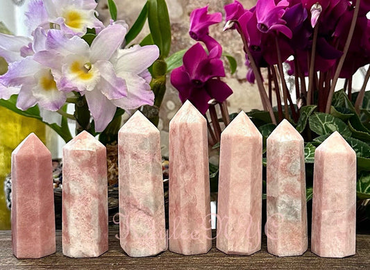 Wholesale Lot 1 Lb Natural Pink Jade Obelisk Tower Point Crystal Energy