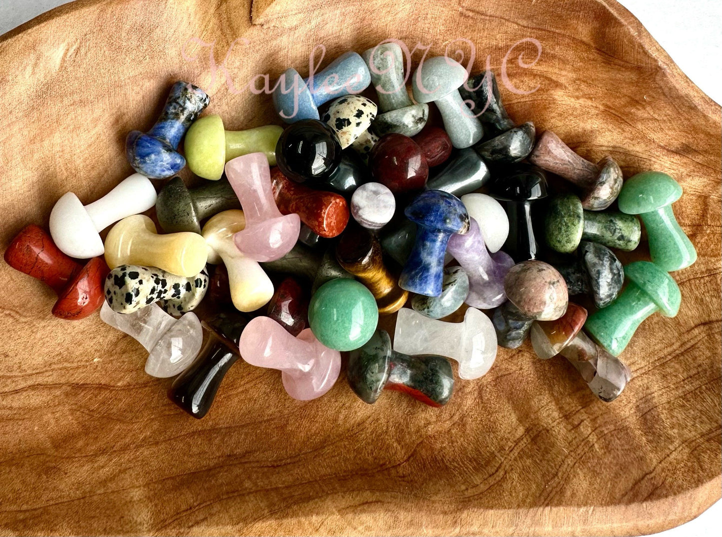 Wholesale Lot 40 PCs Natural Mixed 1” Crystal Mushroom Healing Energy