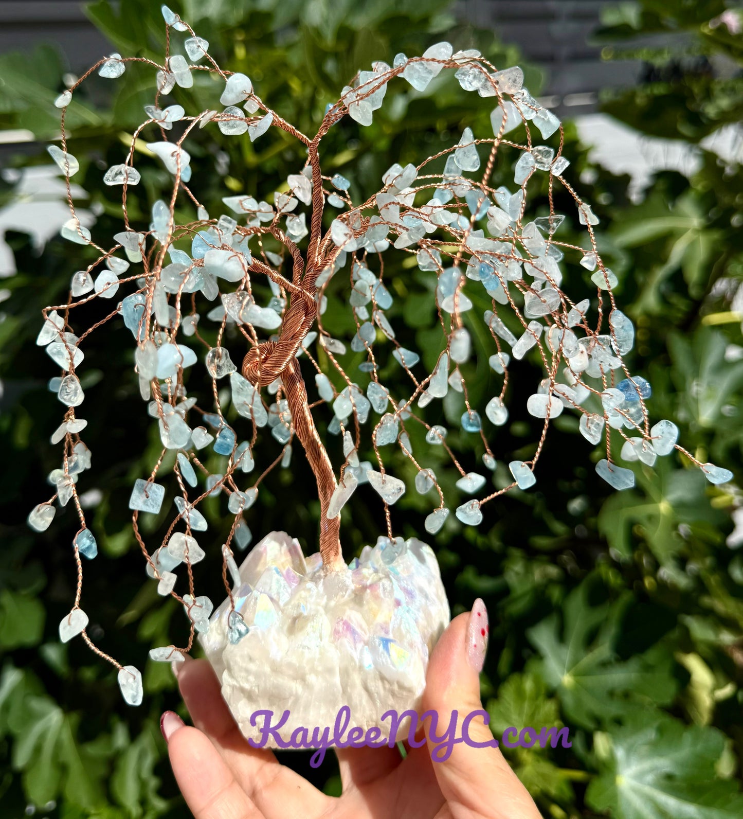 Wholesale Lot 3 Pcs Weeping Willow Tree with Angel Aura Base Crystal Healing Energy