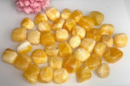 Wholesale Lot 2 lbs Natural Orange Calcite Tumble Crystal Healing Energy