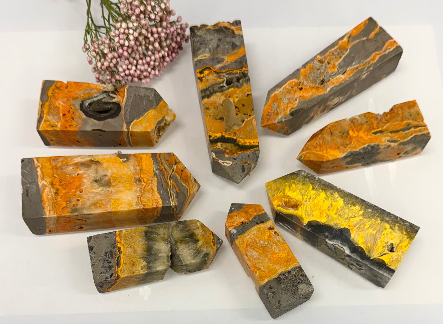 Wholesale Lot 2 lbs Natural Bumblebee Jasper Obelisk Tower Point Crystal Healing Energy