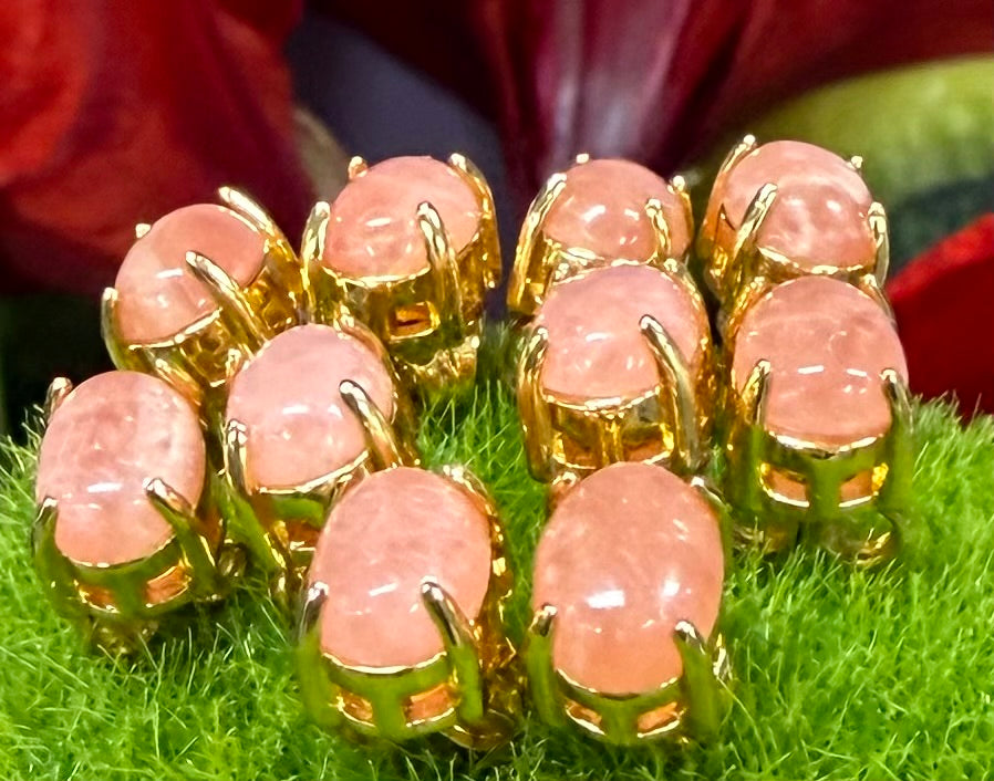 Wholesale Lot 5 Pairs Natural Rhodochrosite Sterling Silver(925) Earring Studs 6mm