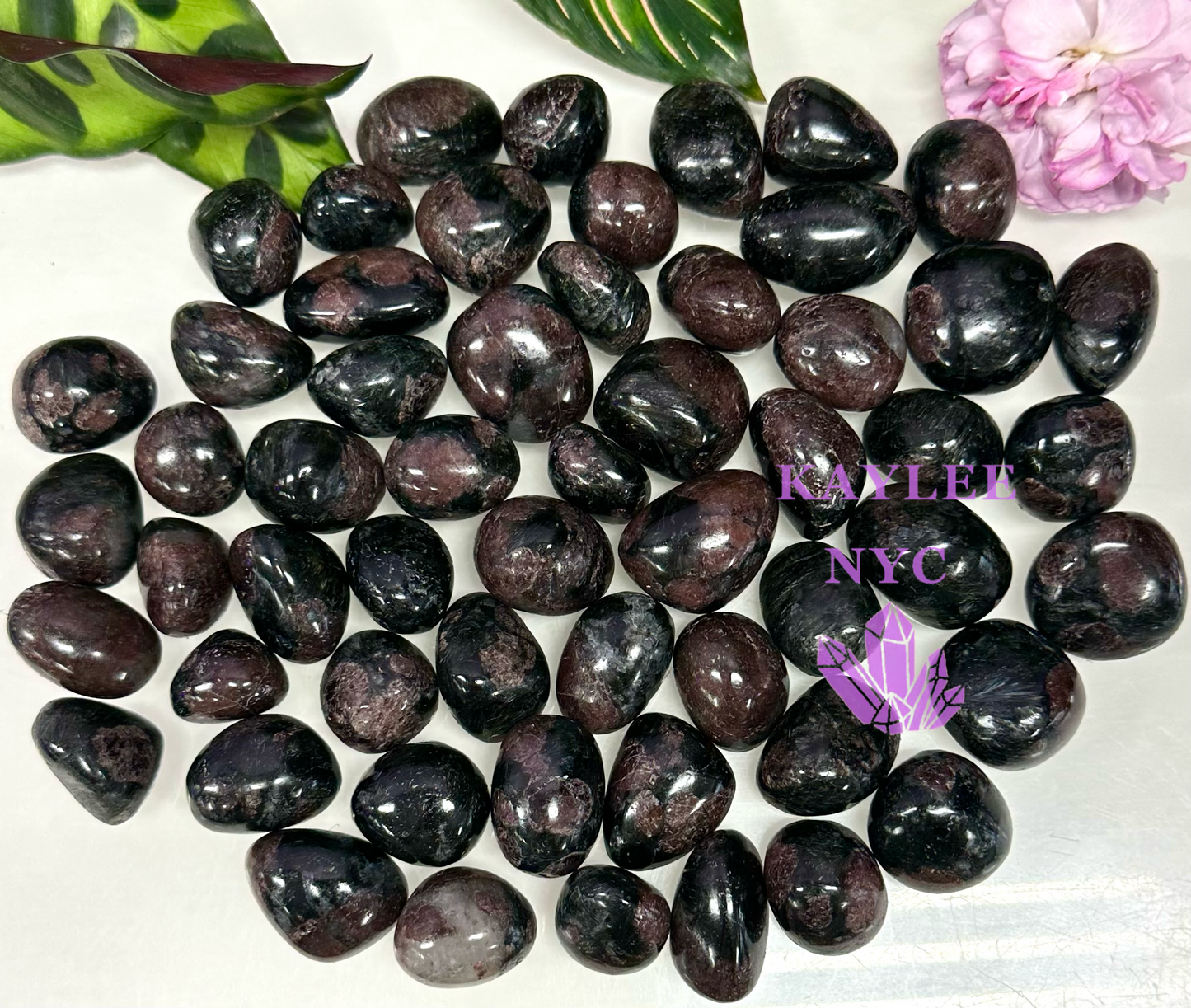 2 lbs Natural Garnet Astrophyllite Tumble Crystals Healing Energy