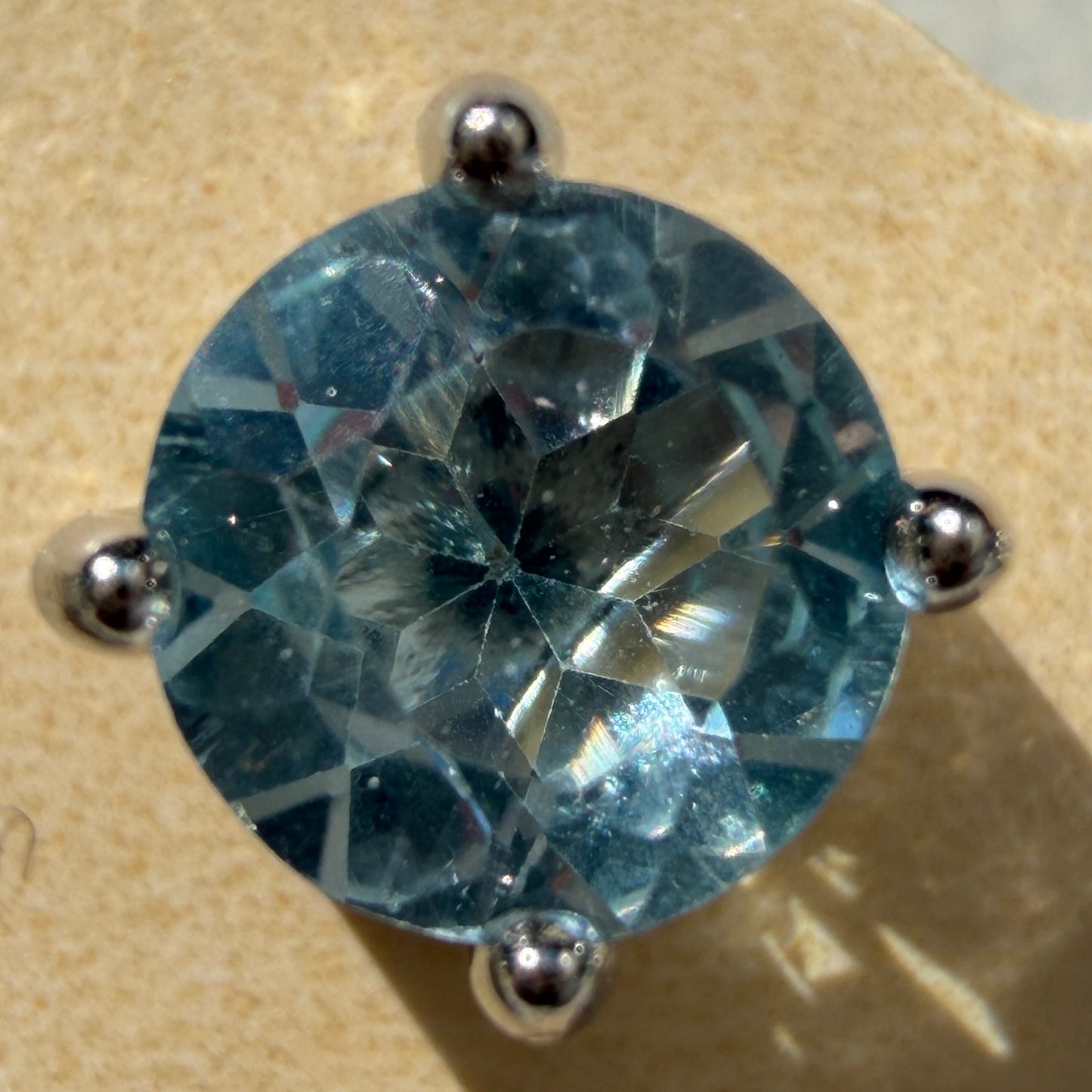 Wholesale 5 pairs Natural Blue Topaz Stud Earrings, 6mm (925) Posts