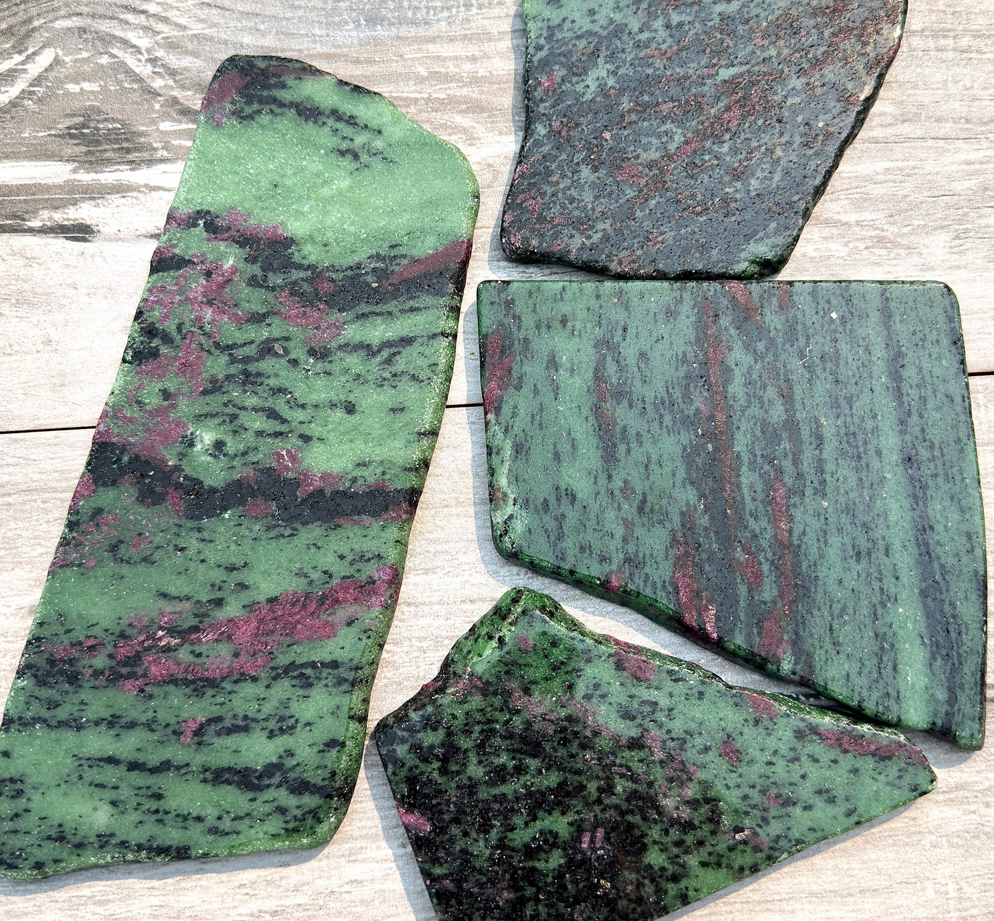 4-5 pcs Natural Ruby Zoisite Slabs Crystals Healing Energy