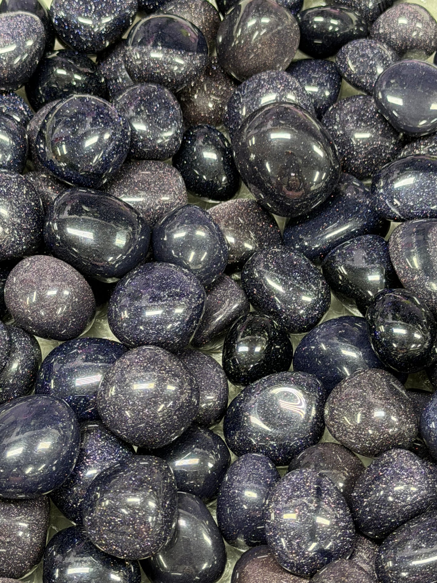 2 lbs Blue Goldstone Tumble Crystal Healing Energy