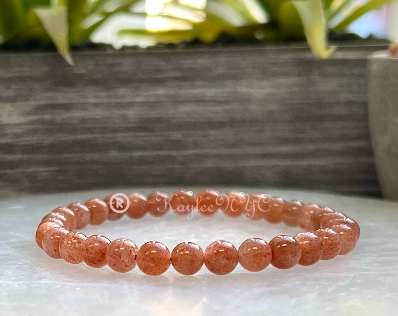 Wholesale lot 6 Pcs Natural Sunstone 6mm 7.5” Crystal Healing Stretch Bracelet