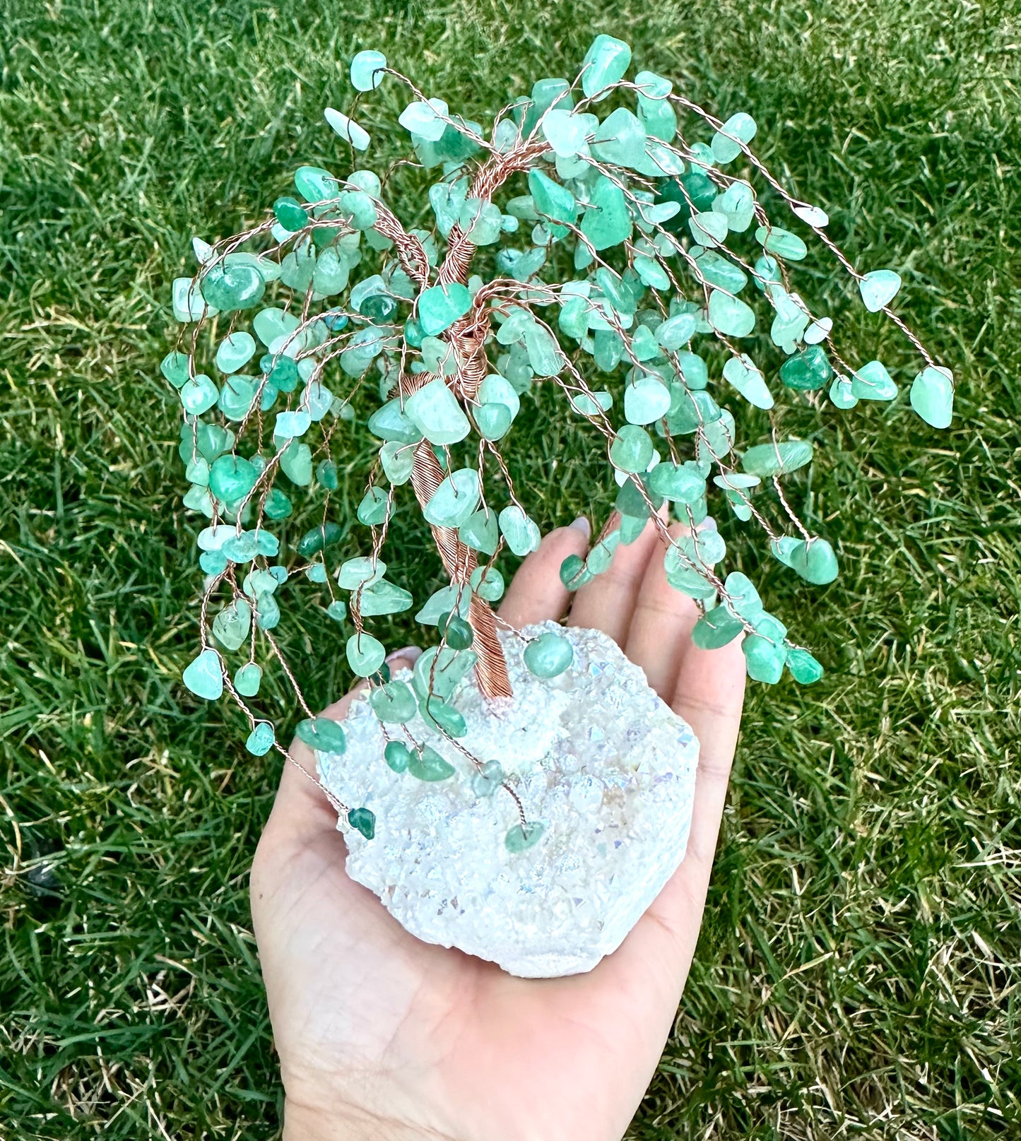Wholesale Lot 3 Pcs Weeping Willow Tree with Angel Aura Base Crystal Healing Energy