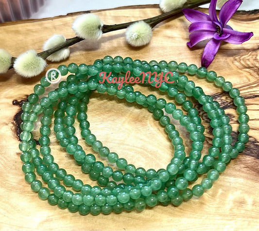 Wholesale Lot 6 Pcs Natural Aventurine 4mm 7.5” Crystal Healing Stretch Bracelet