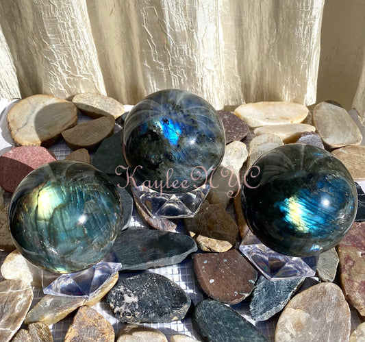 Wholesale Lot 3-5Pcs Natural Labradorite Sphere Crystal Ball Nice Quality healing energy