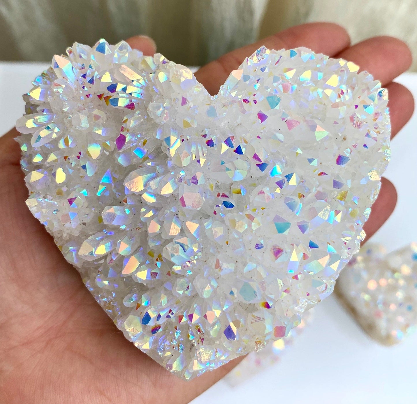 Wholesale Lot 7-12 pcs Angel Aura Quartz Cluster  Heart Crystal Raw Nice Quality