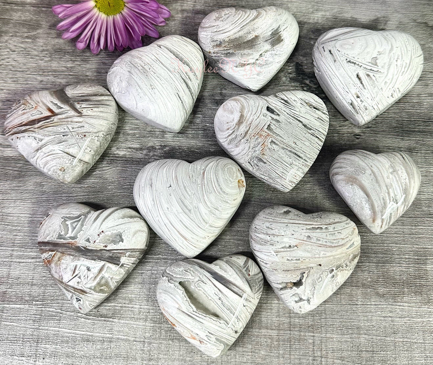 Wholesale Lot 2 lbs Natural White Lace Agate Heart Crystal Healing Energy