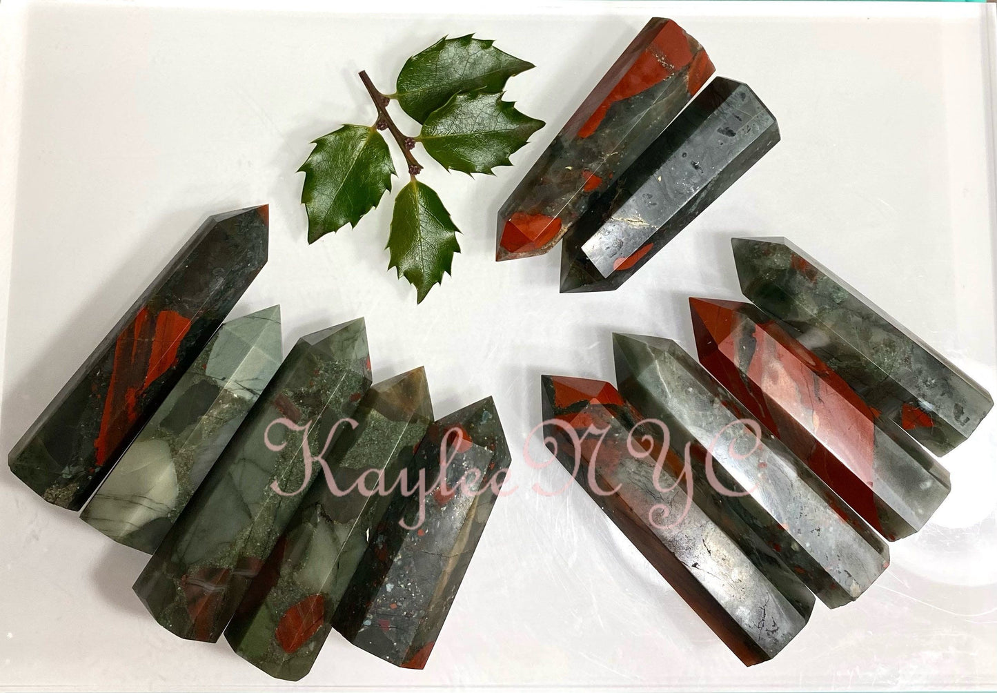 Wholesale Lot 2 Lbs Natural Bloodstone Obelisk Tower Point Crystal Energy