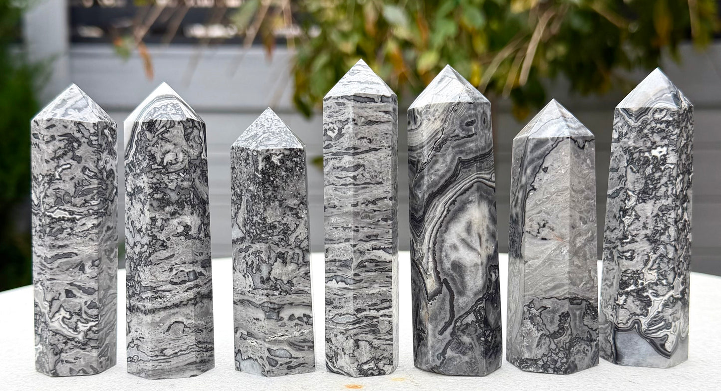 Wholesale Lot 2 lbs Natural Picasso Jasper Tower Obelisk Point Wand Crystal Energy Healing