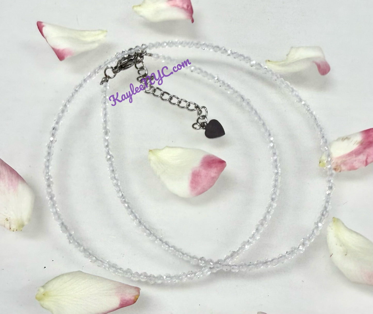 6 PCs 2mm Natural Clear Quartz Necklaces