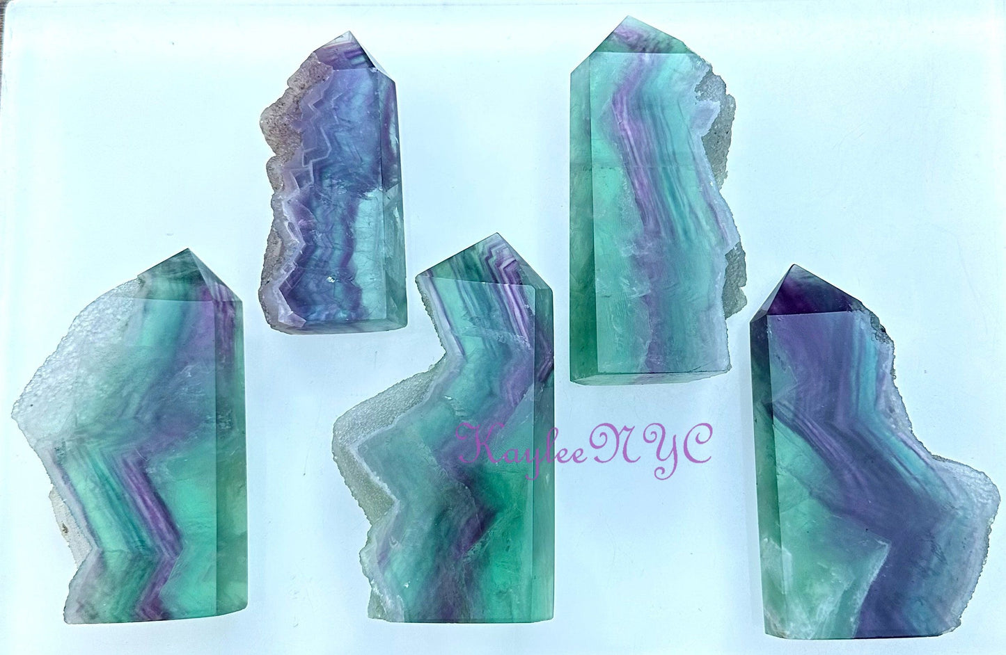 Wholesale Lot 5-6pcs Fluorite Obelisk Point Crystal Natural Energy 2.8-3lbs