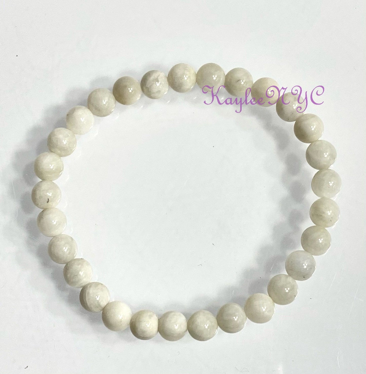 Wholesale 6 Pcs Natural Moonstone 6mm 7.5” Crystal Healing Stretch Bracelet