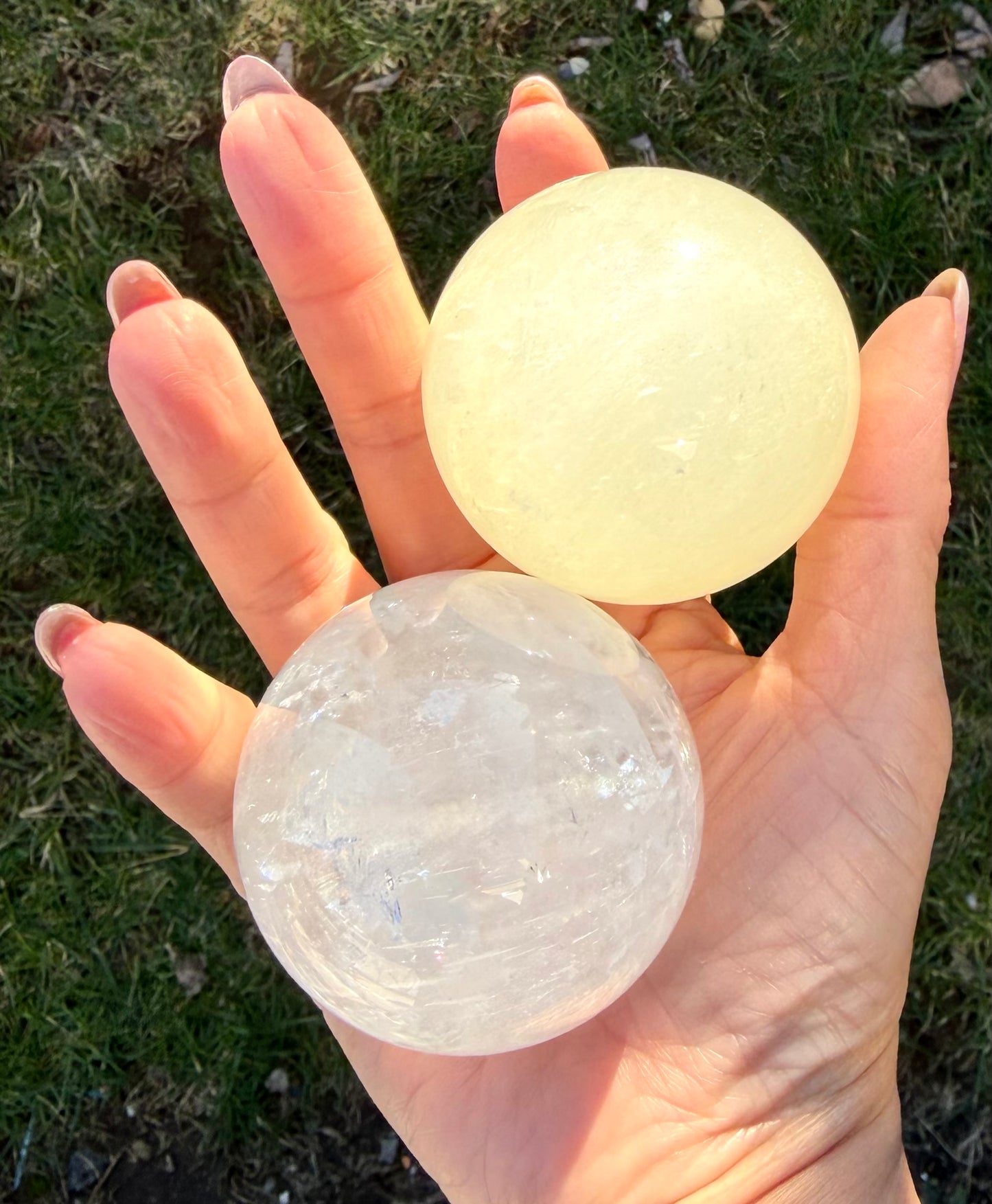 6-7 pcs Natural Calcite Sphere Crystal Ball healing energy 3.9-4lbs