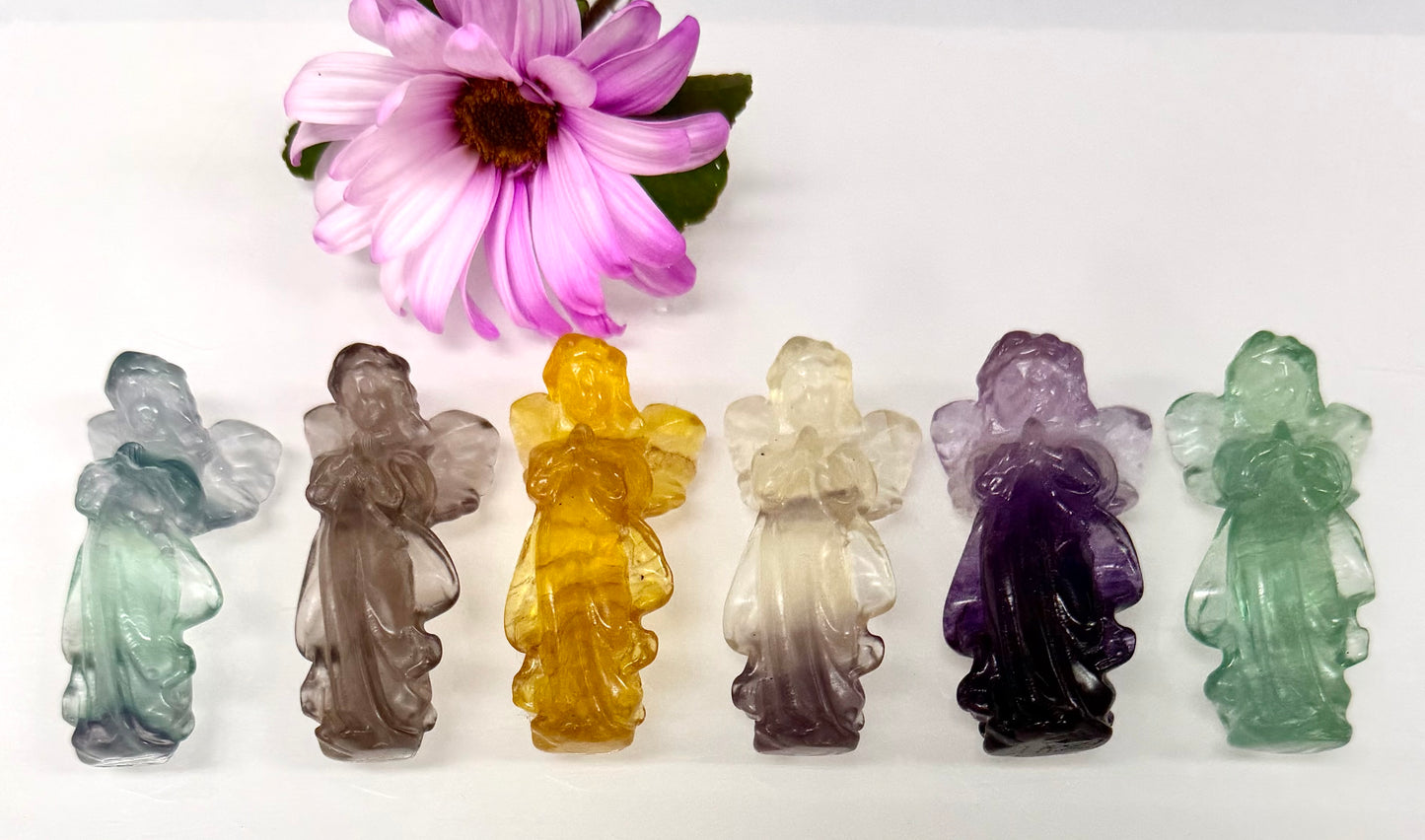 Wholesale Lot 6 PCs Natural Fluorite Angels Crystal Healing Energy
