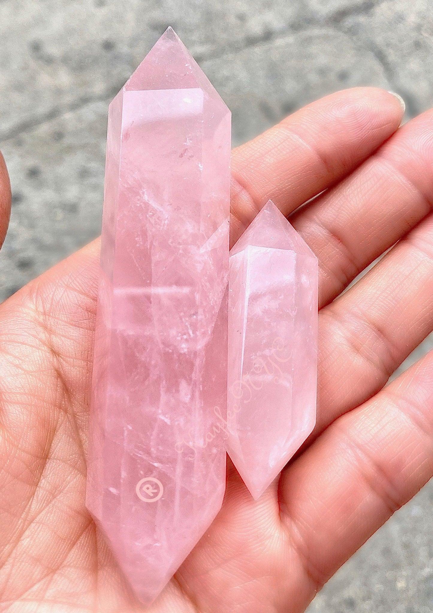 Wholesale Lot 1 Lb Natural Rose Quartz Double Terminated Point Crystal Healing Quality