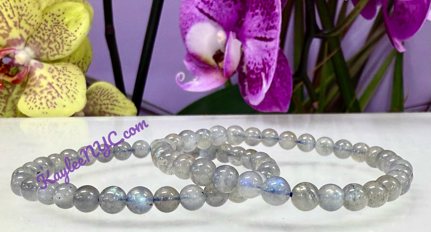 Wholesale 6 Pcs Natural Labradorite Bracelet 6mm 7.5” Healing Energy Crystal