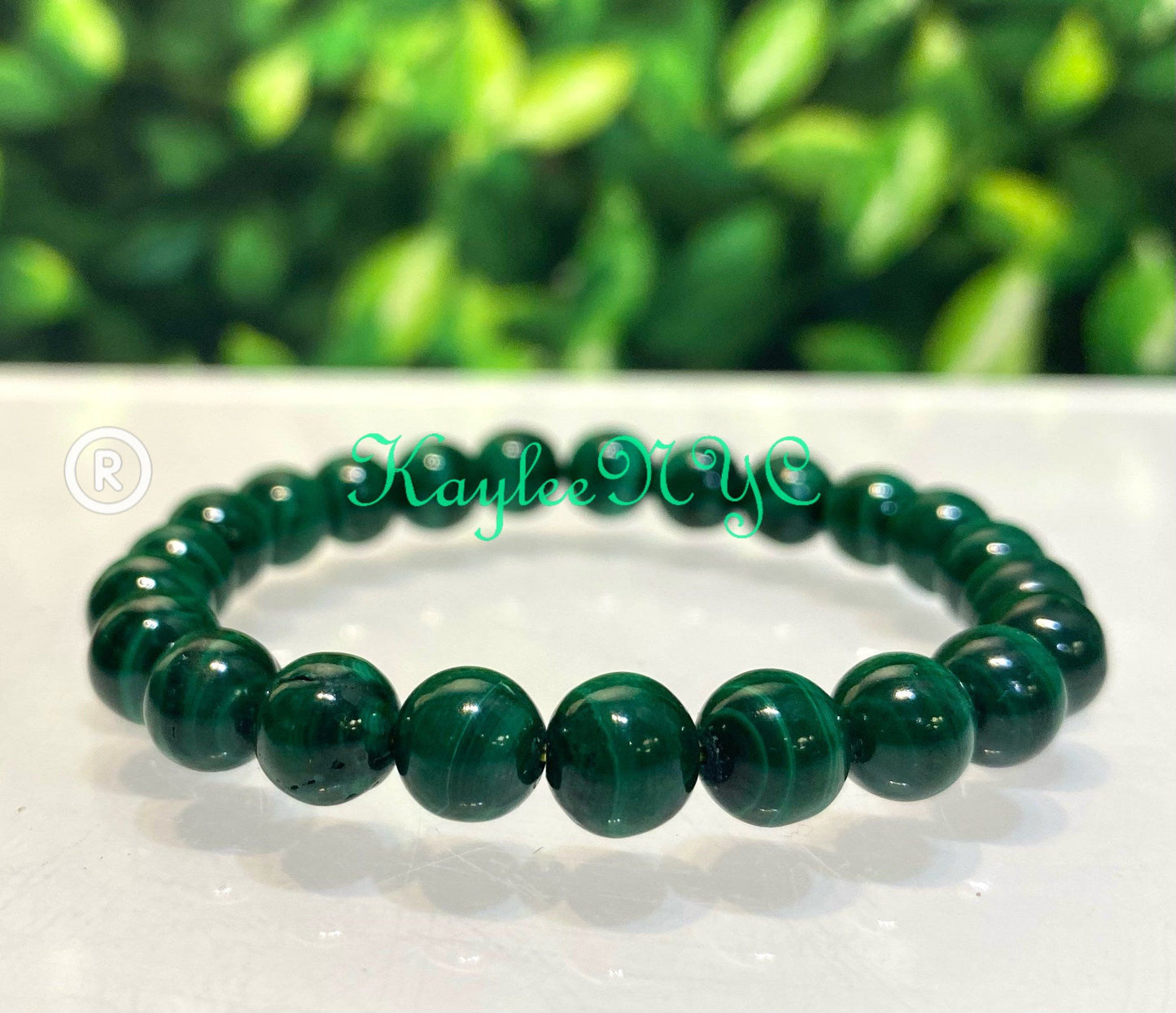 Wholesale 6 Pcs Natural Malachite 8mm 7.5” Crystal Healing Stretch Bracelet