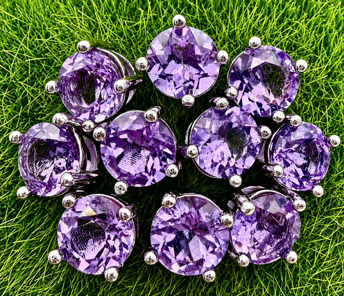 Wholesale Lot 5 Pairs Natural Amethyst Earring Stud
