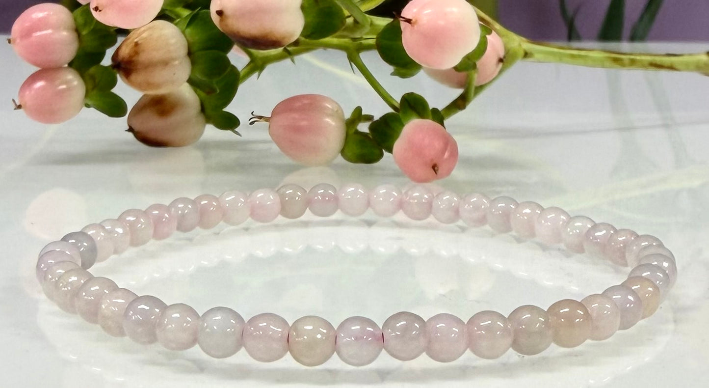 Wholesale Lot 6 Pcs Natural Pink Jade Jadeite 4mm 7.5” Crystal Healing Stretch Bracelet