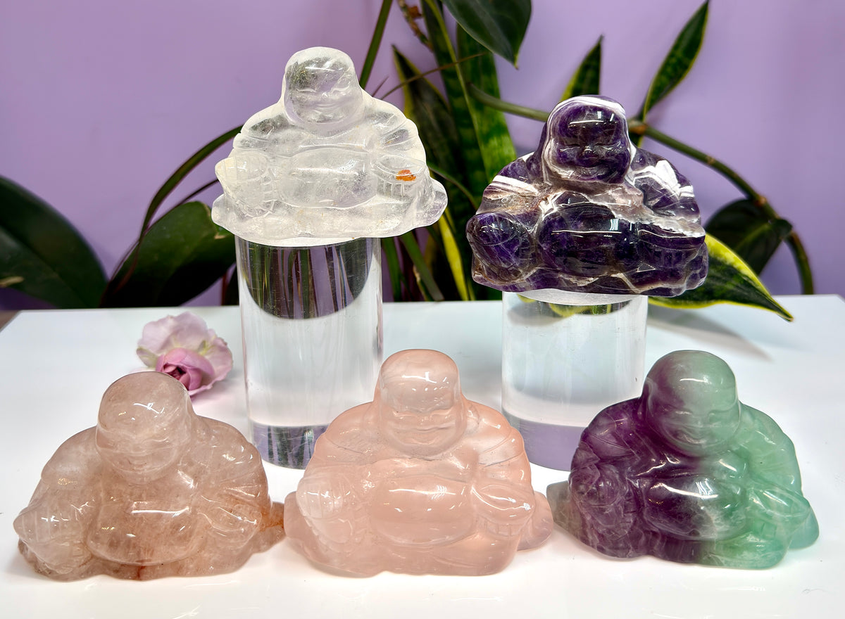 Wholesale Lot 8cm Mixed Natural Crystals Buddha Energy Healing
