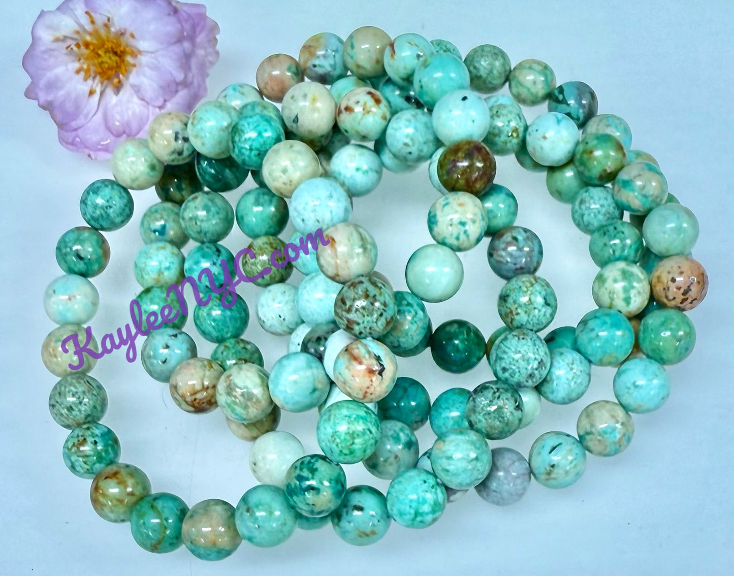 6 Pcs Natural Turquoise 10mm 8” Crystal Healing Stretch Bracelet