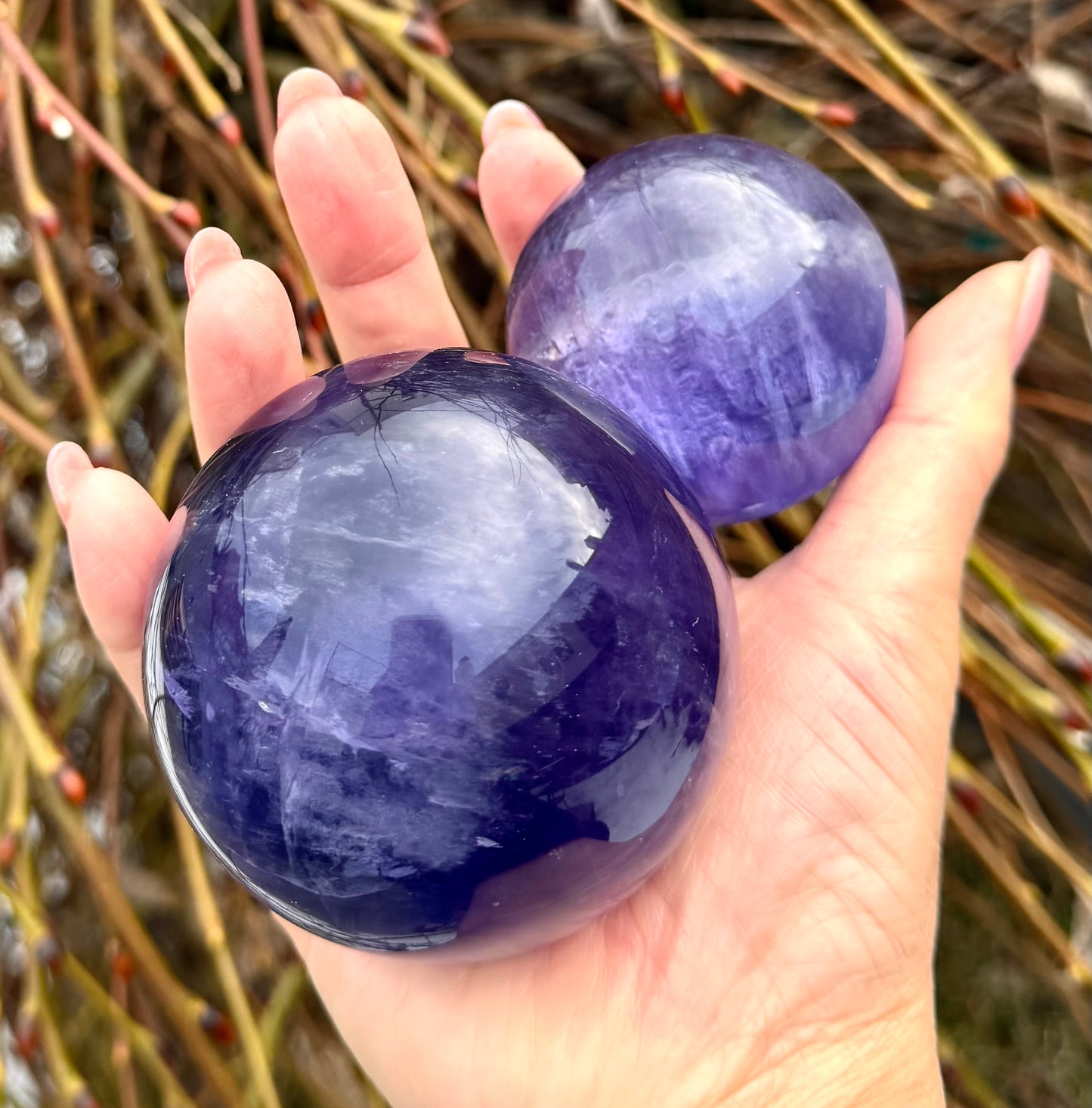 Wholesale Lot 4-5 pcs Natural Fluorite Fluorite with Mica Spheres Crystal Ball Energy Healing
