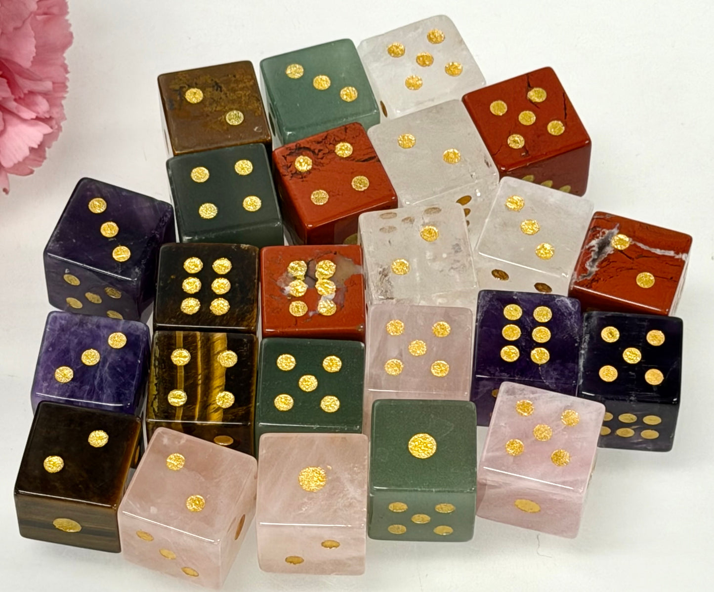 Wholesale Lot 24 PCs Natural Crystals Dice Healing Energy