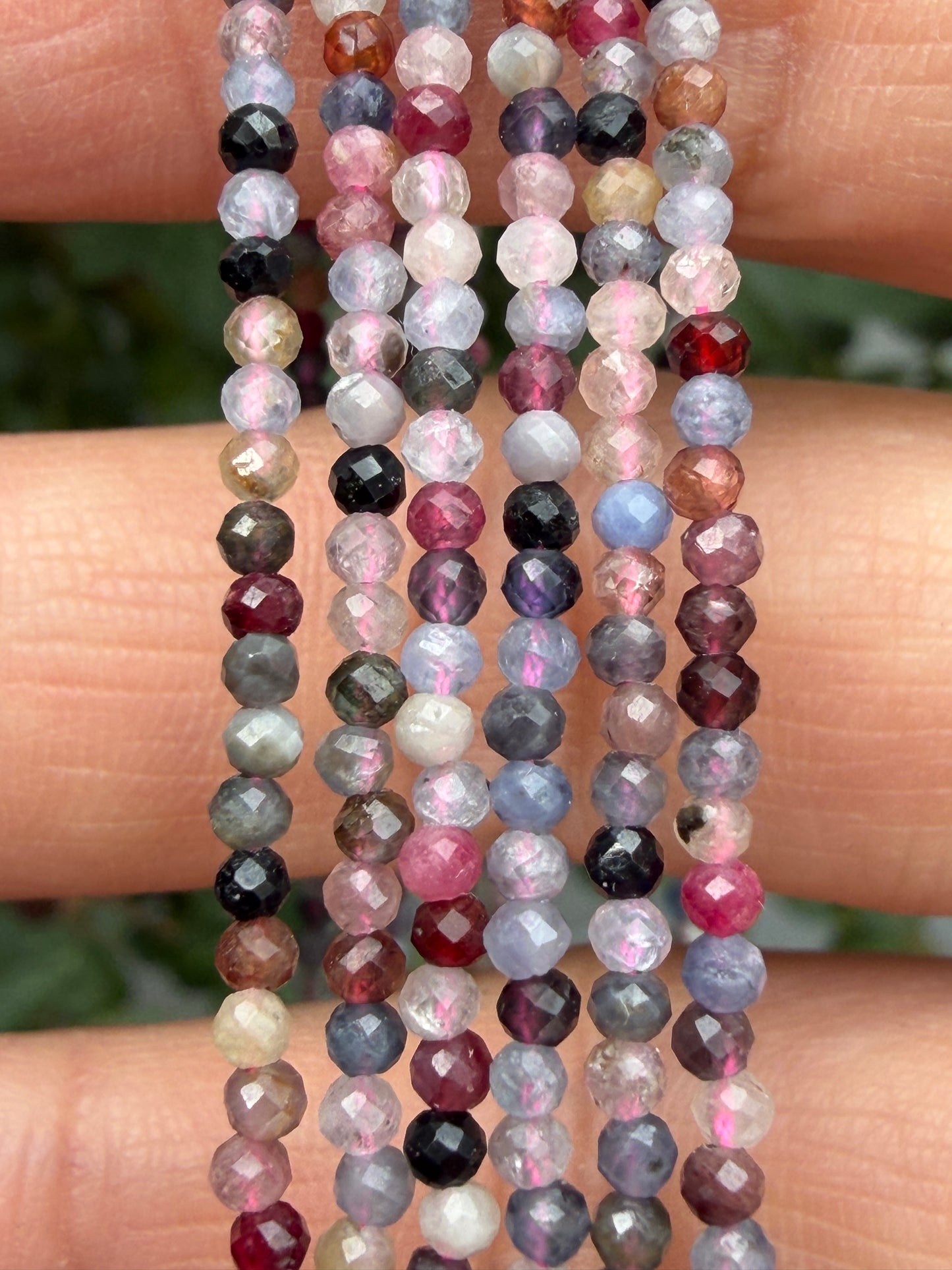 6 PCs 2mm Natural Rainbow Spinel Necklaces Crystals Healing Energy
