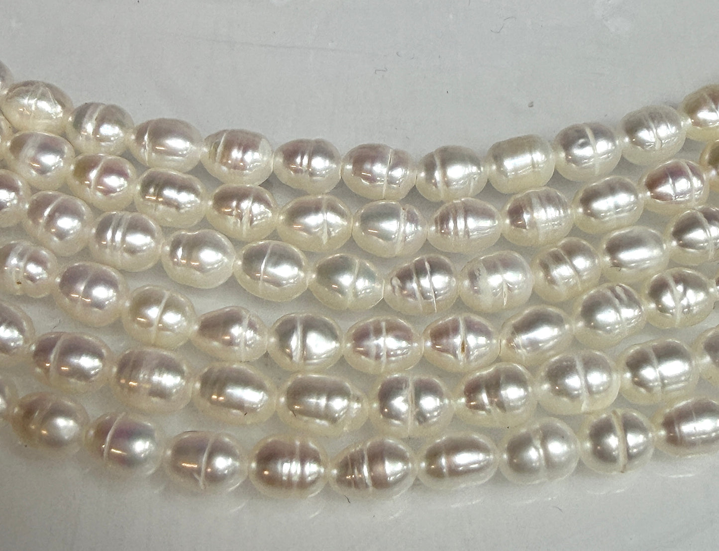 6 PCs 6 pcs ~4.5 Natural Freshwater Pearl Necklace Healing Energy