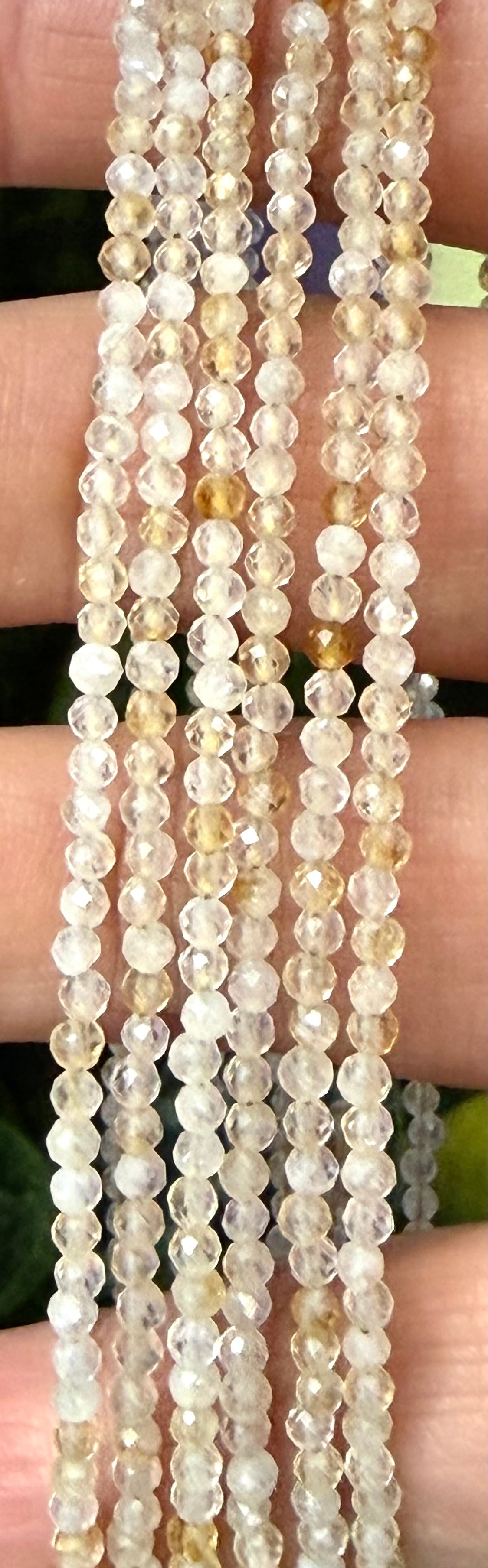 6 PCs 2mm Faceted Citrine anklet Stainless Steel Findings Crystal Hesling Energy