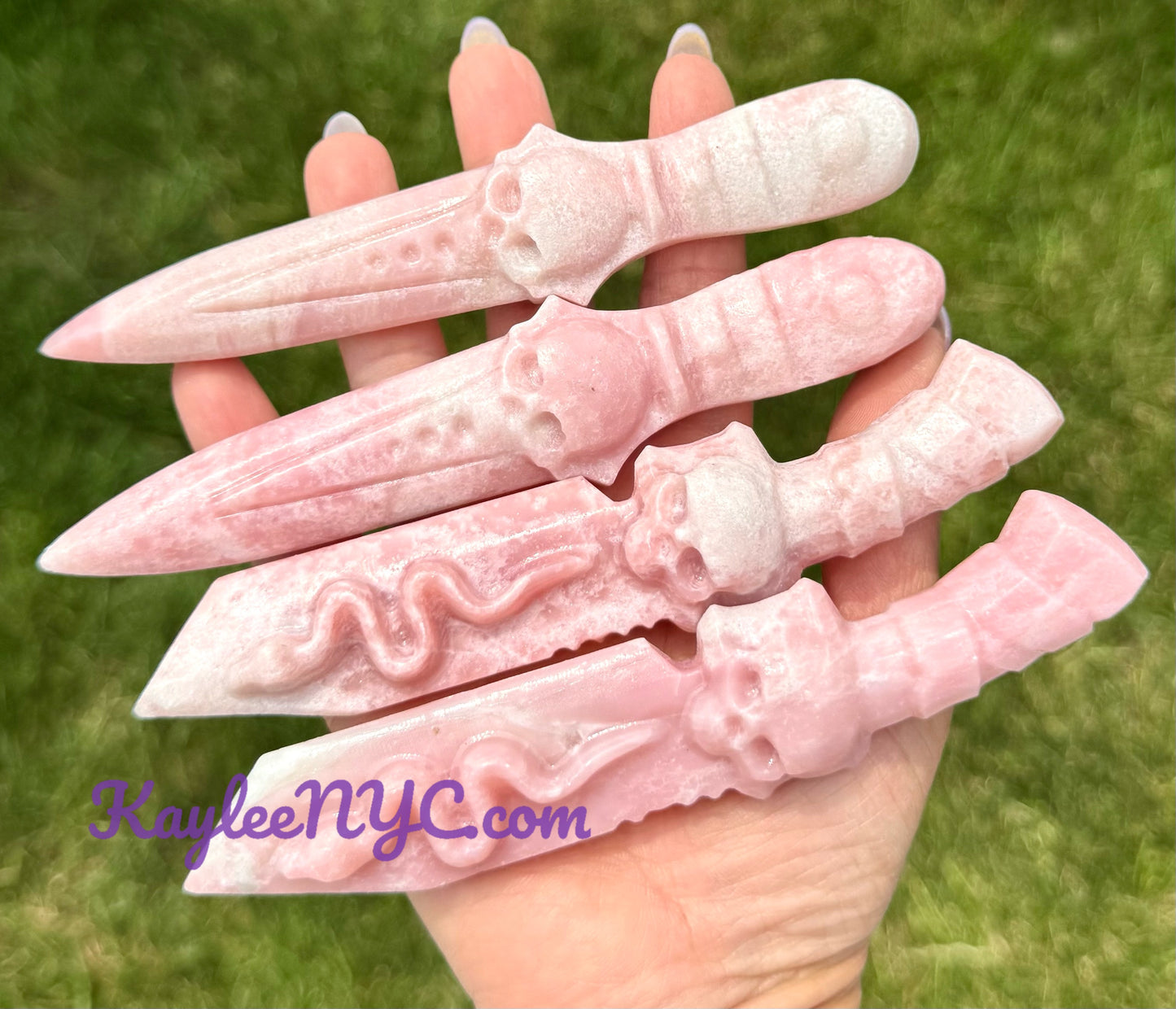 Wholesale Lot 4 pcs Natural Pink Opal Knife Crystals Healing Energy